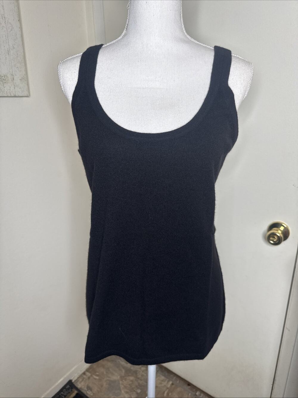 Neiman Marcus Cashmere Knit Tank Top Black Sleeveless Womens 1X